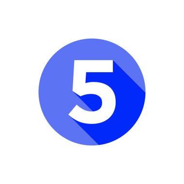 Alfabe, Metin Sembolü Düz Simge 5 Harf Uzun Gölge İşareti Şablonu