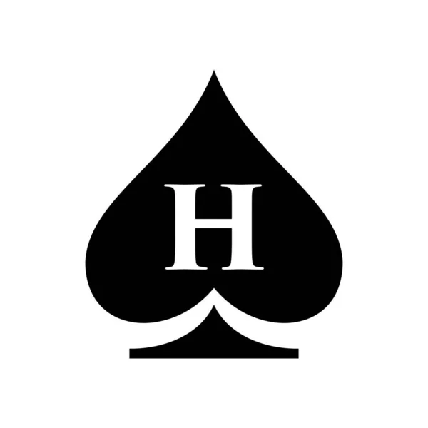 Brev Kasino Logotyp Poker Casino Vegas Logotyp Mall Bokstaven Poker — Stock vektor