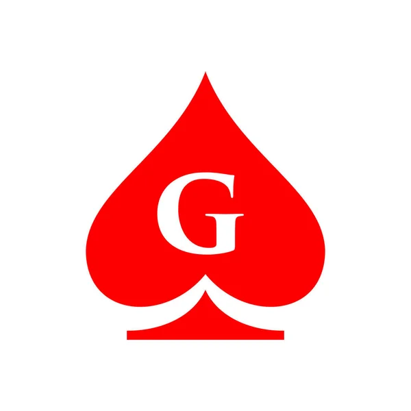 Harfi Kumarhane Logosu Poker Kumarhanesi Vegas Logo Şablonu Poker Kulübü — Stok Vektör