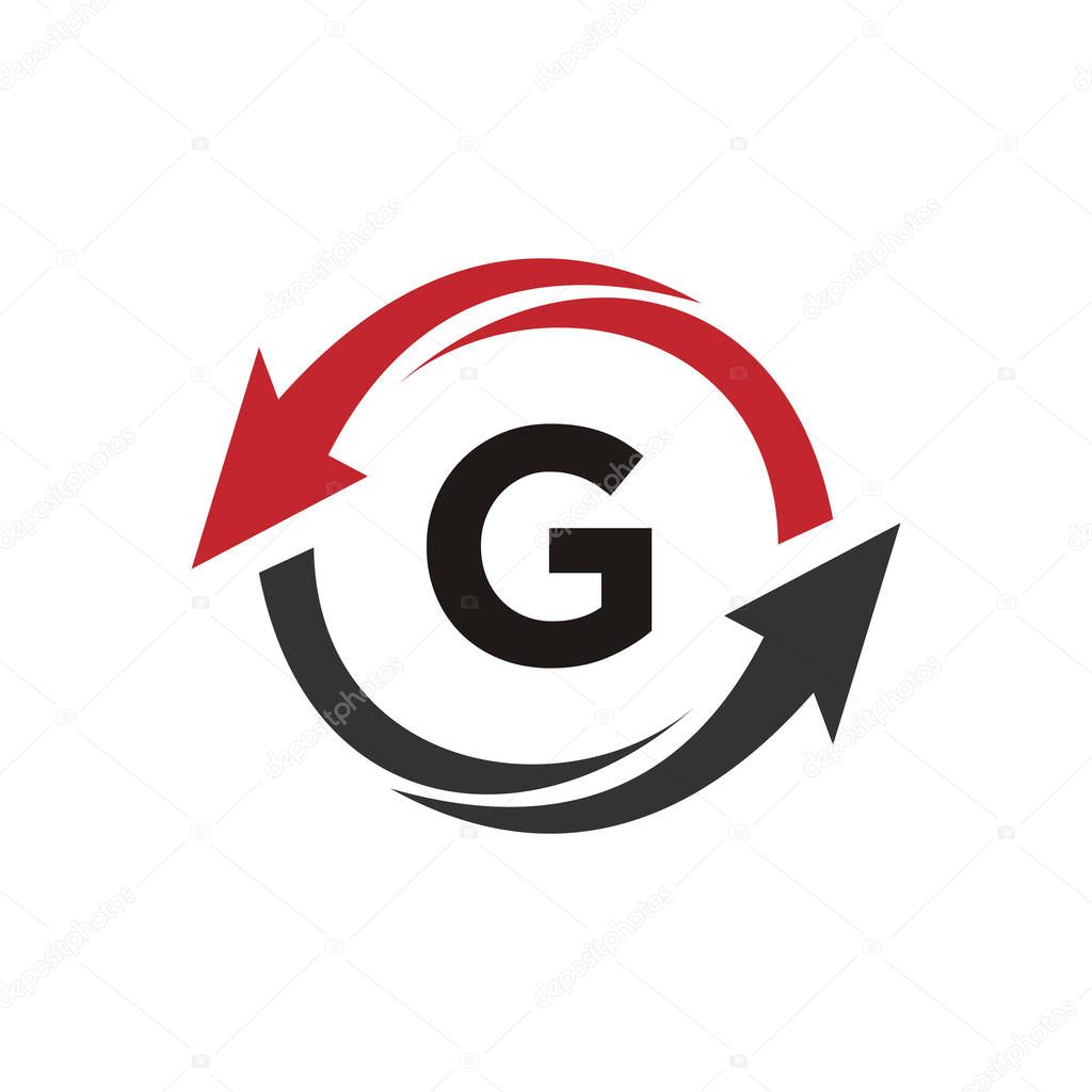 Finance logo with G letter concept. Marketing And Financial Business Logo. G Financial Logo Template with Marketing Growth Arrow