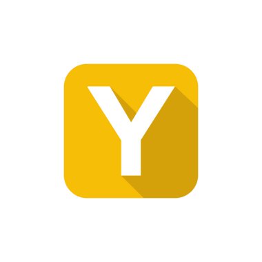 Alfabe, Metin Sembolü Düz Simge Y Harfi Uzun Gölge İşareti Şablonu