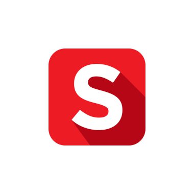 Alfabe, Metin Sembolü Düz Simge S Harfi Uzun Gölge İşareti Şablonu