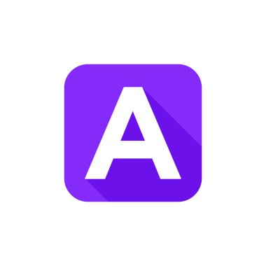 Alfabe, Metin Sembolü Düz Simge Uzun Gölge İşareti Şablonu Harfi