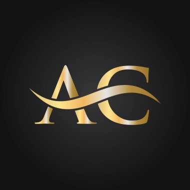 Harf AC Logo Tasarım Şablonu. AC, A C Letter Logosu Modern, Düz, Minimalist, İş, Şirket Şablonu