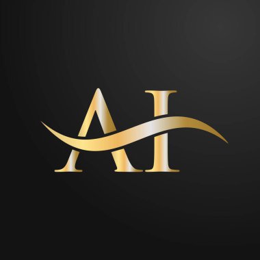 Harf AI Logo Tasarım Şablonu. A I Letter Logosu Modern, Düz, Minimalist, İş, Şirket Şablonu