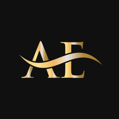 Harf AE Logo Tasarım Şablonu. AE, A E Letter Logosu Modern, Düz, Minimalist, İş, Şirket Şablonu