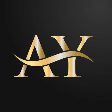 Harf AY Logo Tasarım Şablonu. AY, A Y Harfi Logosu Modern, Düz, Minimalist, İş, Şirket Şablonu