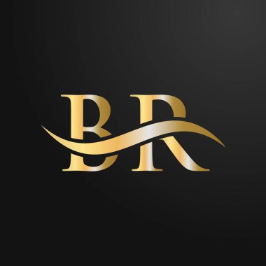 Harf BR Logo Tasarım Şablonu. BR, B R Letter Logosu Modern, Düz, Minimalist, İş, Şirket Şablonu