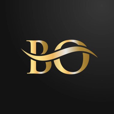 BO Logo Tasarım Şablonu. BO, B O Letter Logosu Modern, Düz, Minimalist, İş, Şirket Şablonu