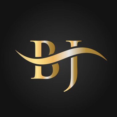 Harf BJ Logo Tasarım Şablonu. BJ, B J Letter Logosu Modern, Düz, Minimalist, İş, Şirket Şablonu