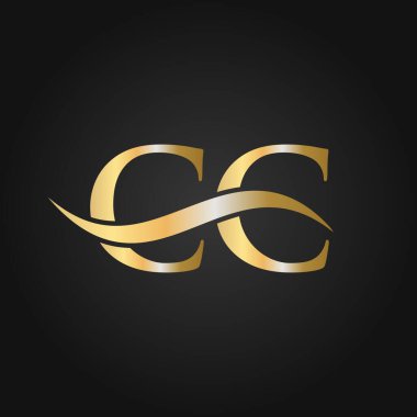Harf CC Logo Tasarım Şablonu. CC, C C Mektup Logosu Modern, Düz, Minimalist, İş, Şirket İşareti