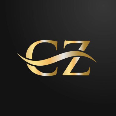 Harf CZ Logo Tasarım Şablonu. CZ, C Z Harf Logosu Modern, Düz, Minimalist, İş, Şirket İşareti
