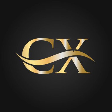 Harf CX Logo Tasarım Şablonu. CX, C X Harf Logosu Modern, Düz, Minimalist, İş, Şirket İşareti