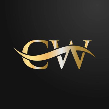 Harf CW Logo Tasarım Şablonu. CW, C W Letter Logosu Modern, Düz, Minimalist, İş, Şirket İşareti