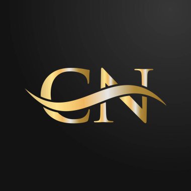 Harf CN Logo Tasarım Şablonu. CN, C N Letter Logosu Modern, Düz, Minimalist, İş, Şirket İşareti