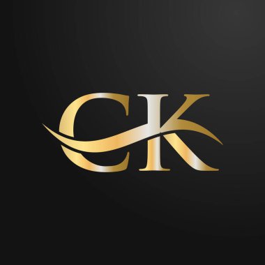 CK Logo Tasarım Şablonu. CK, C K Letter Logosu Modern, Düz, Minimalist, İş, Şirket İşareti