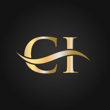 Harf CI Logo Tasarım Şablonu. CI, C Letter Logosu Modern, Düz, Minimalist, İş, Şirket İşareti