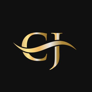 Harf CJ Logo Tasarım Şablonu. CJ, C J Letter Logosu Modern, Düz, Minimalist, İş, Şirket İşareti