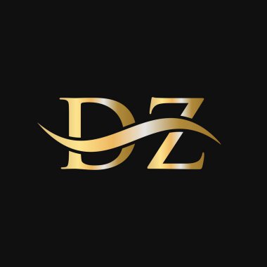 Harf DZ Logo Tasarım Şablonu. DZ, D Z Harf Logosu Modern, Düz, Minimalist, İş, Şirket İşareti