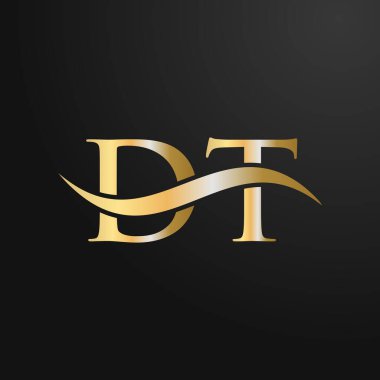 Harf DT Logo Tasarım Şablonu. DT, D T Letter Logosu Modern, Düz, Minimalist, İş, Şirket İşareti