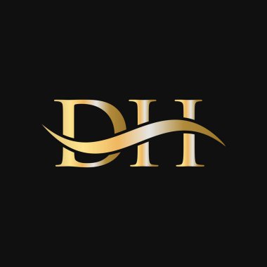 Harf DH Logo Tasarım Şablonu. DH, D H Mektup Logosu Modern, Düz, Minimalist, İş, Şirket İşareti
