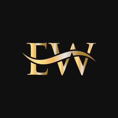 Harf EW Logo Tasarım Şablonu. EW, E W Letter Logosu Modern, Düz, Minimalist, İş, Şirket İşareti