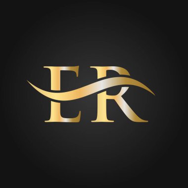 Acil Servis Logo Tasarım Şablonu. ER, E R Letter Logosu Modern, Düz, Minimalist, İş, Şirket İşareti