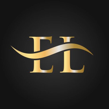 Harf EL Logo Tasarım Şablonu. EL, E L Letter Logosu Modern, Düz, Minimalist, İş, Şirket İşareti