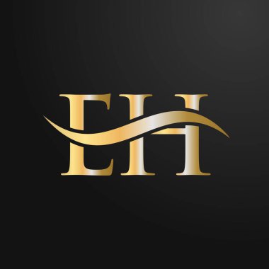 Harf EH Logo Tasarım Şablonu. EH, E H Letter Logosu Modern, Düz, Minimalist, İş, Şirket İşareti