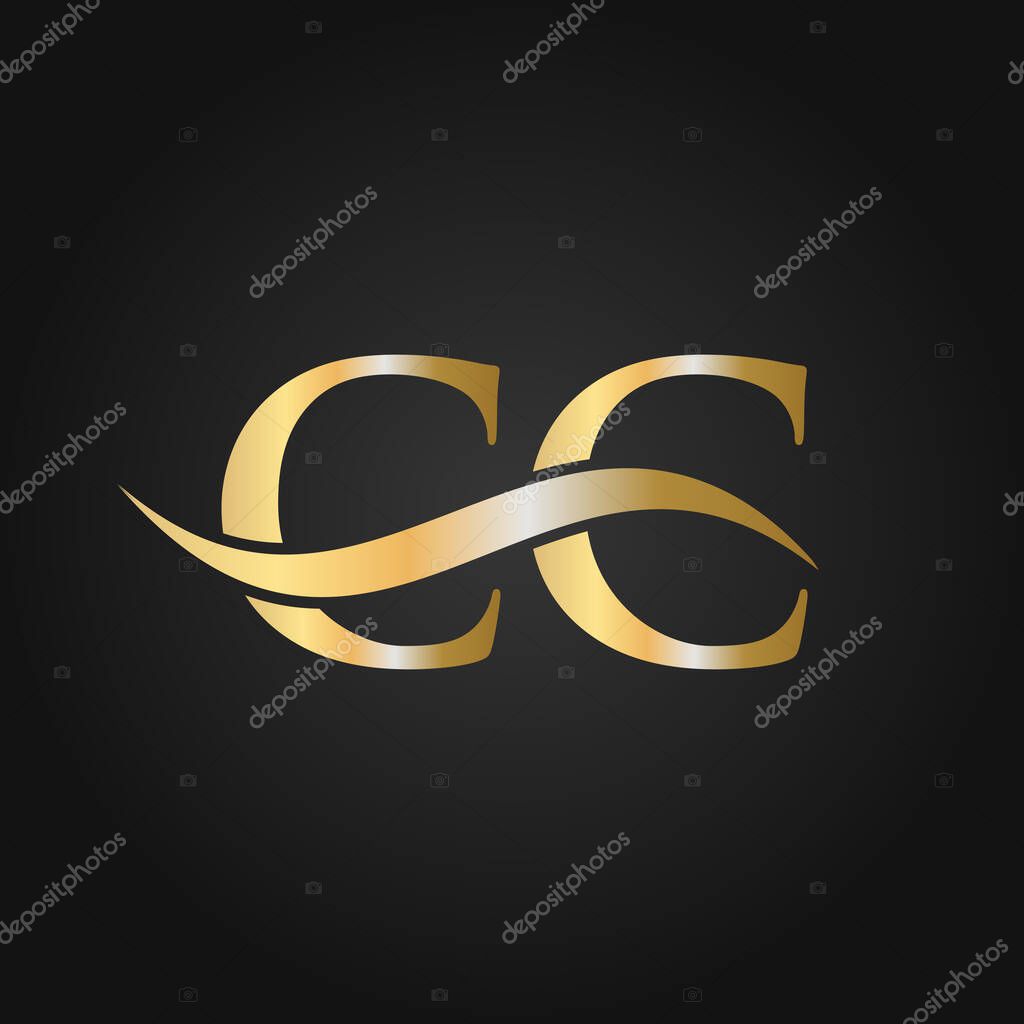 Letter CC Logo Design Template. CC, C C Letter Logo Modern, Flat, Minimalist, Business, Company Sign
