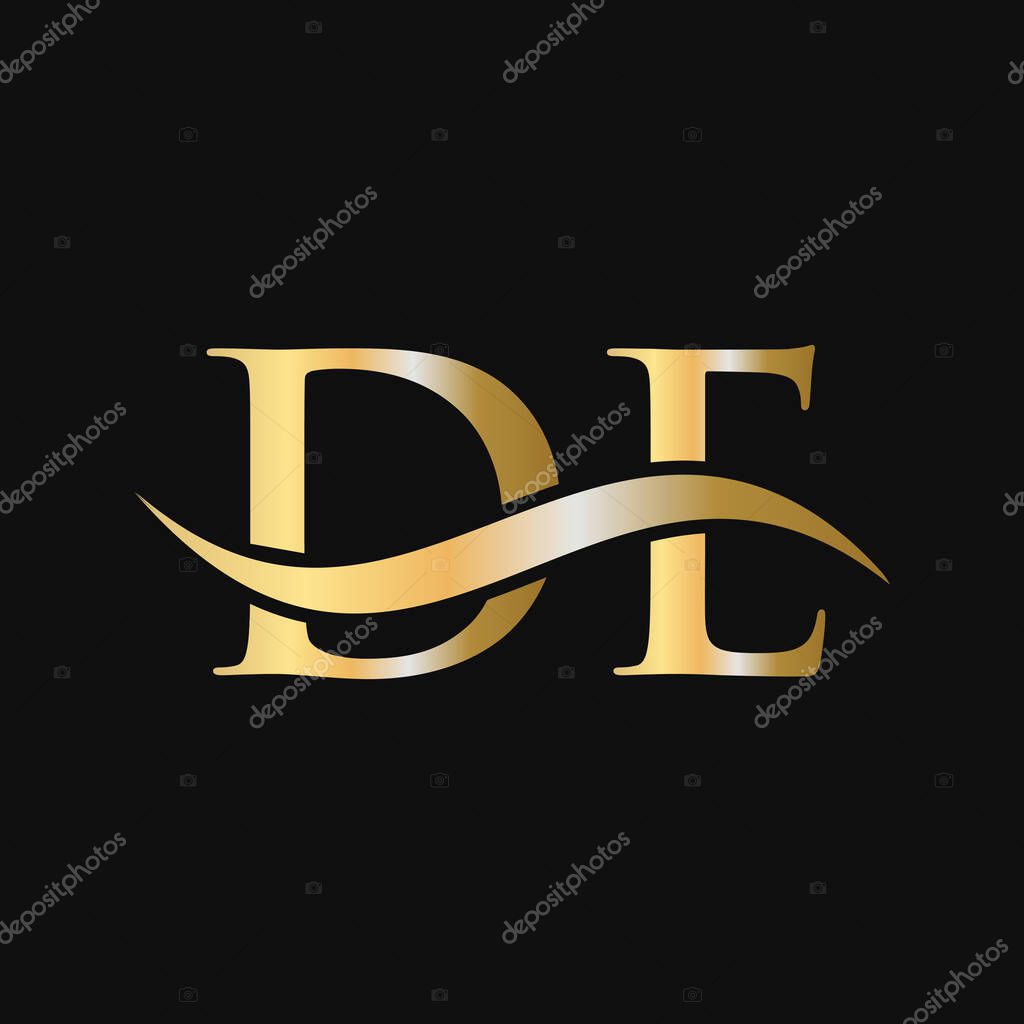 Letter DE Logo Design Template. DE, D E Letter Logo Modern, Flat, Minimalist, Business, Company Sign