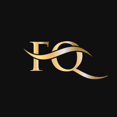 Harf FQ Logo Tasarım Şablonu. FQ, F Q Harf Logosu Modern, Düz, Minimalist, İş, Şirket İşareti