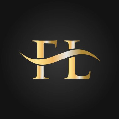Harf FL Logo Tasarım Şablonu. FL, F L Mektup Logosu Modern, Düz, Minimalist, İş, Şirket İşareti