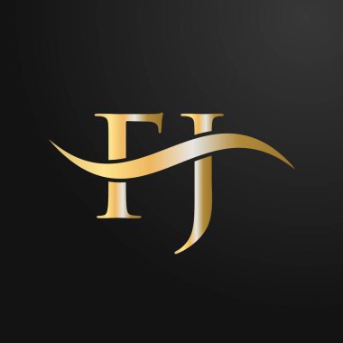 Harf FJ Logo Tasarım Şablonu. FJ, F J Mektup Logosu Modern, Düz, Minimalist, İş, Şirket İşareti