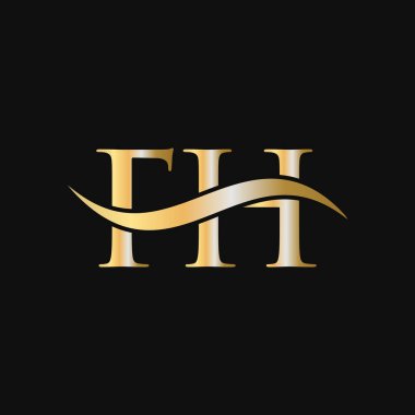 Harf FH Logo Tasarım Şablonu. FH, F H Mektup Logosu Modern, Düz, Minimalist, İş, Şirket İşareti