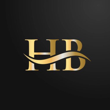 Harf HB Logo Tasarım Şablonu. HB, H B Mektup Logosu Modern, Düz, Minimalist, İş, Şirket İşareti