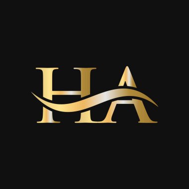 Harf HA Logo Tasarım Şablonu. H, H A Letter Logosu Modern, Düz, Minimalist, İş, Şirket İşareti