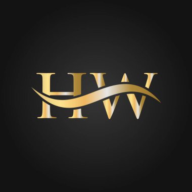 Harf HW Logo Tasarım Şablonu. HW, H W Letter Logosu Modern, Düz, Minimalist, İş, Şirket İşareti