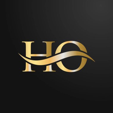Harf HO Logo Tasarım Şablonu. HO, H O Mektup Logosu Modern, Düz, Minimalist, İş, Şirket İşareti