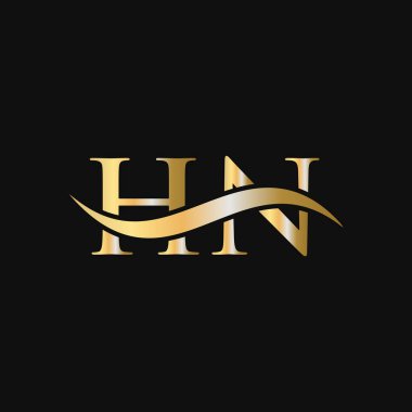 Harf HN Logo Tasarım Şablonu. HN, H N Letter Logosu Modern, Düz, Minimalist, İş, Şirket İşareti