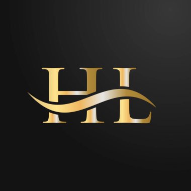 Harf HL Logo Tasarım Şablonu. HL, H L Letter Logosu Modern, Düz, Minimalist, İş, Şirket İşareti