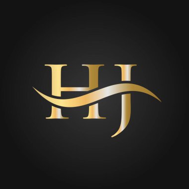 Harf HJ Logo Tasarım Şablonu. HJ, H J Letter Logosu Modern, Düz, Minimalist, İş, Şirket İşareti