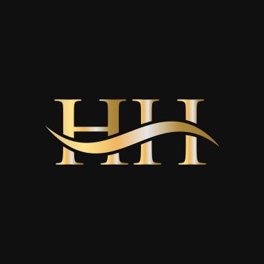 Harf HH Logo Tasarım Şablonu. H, H H Mektup Logosu Modern, Düz, Minimalist, İş, Şirket İşareti