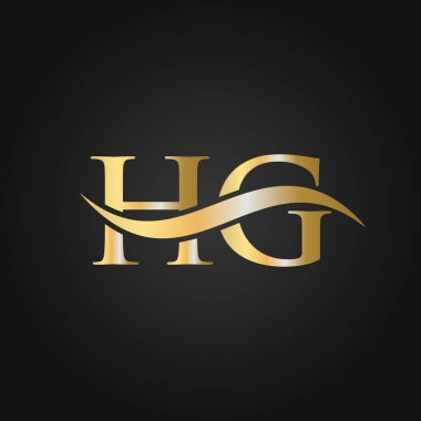 Harf HG Logo Tasarım Şablonu. HG, H G Letter Logosu Modern, Düz, Minimalist, İş, Şirket İşareti