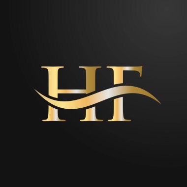 Harf HF Logo Tasarım Şablonu. HF, H F Mektup Logosu Modern, Düz, Minimalist, İş, Şirket İşareti