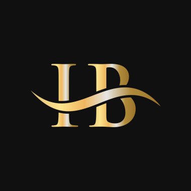 Harf IB Logo Tasarım Şablonu. IB, I B Letter Logosu Modern, Düz, Minimalist, İş, Şirket İşareti