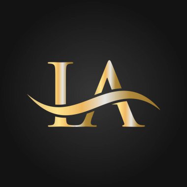 Harf IA Logo Tasarım Şablonu. IA, I A Letter logosu Modern, Düz, Minimalist, İş, Şirket İşareti