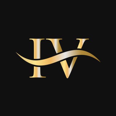 Mektup IV Logo Tasarım Şablonu. IV, I V Letter Logosu Modern, Düz, Minimalist, İş, Şirket İşareti