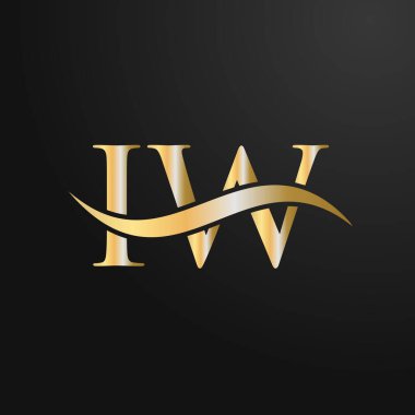Harf IW Logo Tasarım Şablonu. IW, I W Letter Logosu Modern, Düz, Minimalist, İş, Şirket İşareti