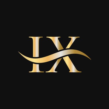 Harf IX Logo Tasarım Şablonu. IX, I X Harfi Logosu Modern, Düz, Minimalist, İş, Şirket İşareti